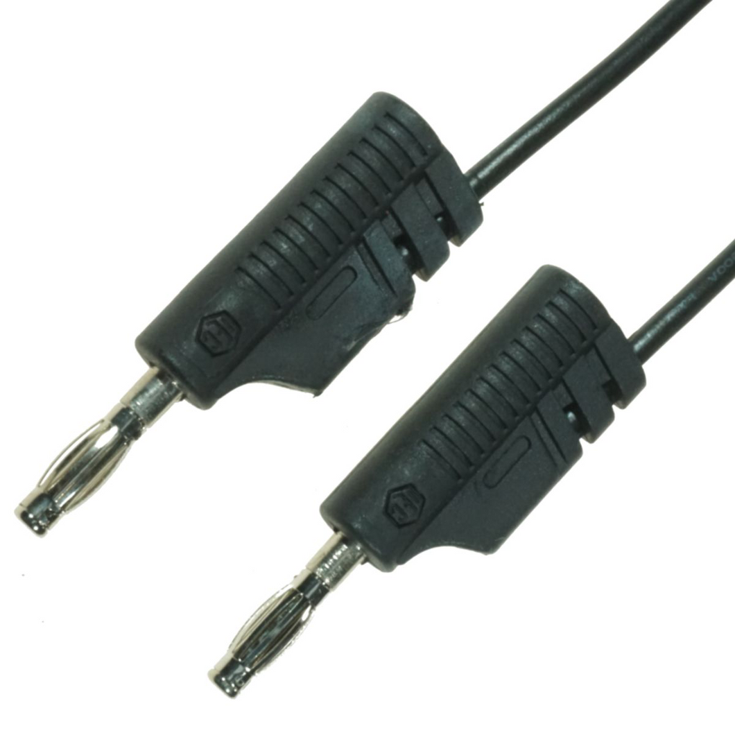 Wire ~ IEC 600mm BLACK CABLE with 4mm Stackable Banana Plugs