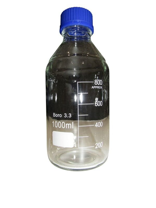 Chemistry ~ 1000mL Reagent Bottle (3.3 Borosilicate Glass)