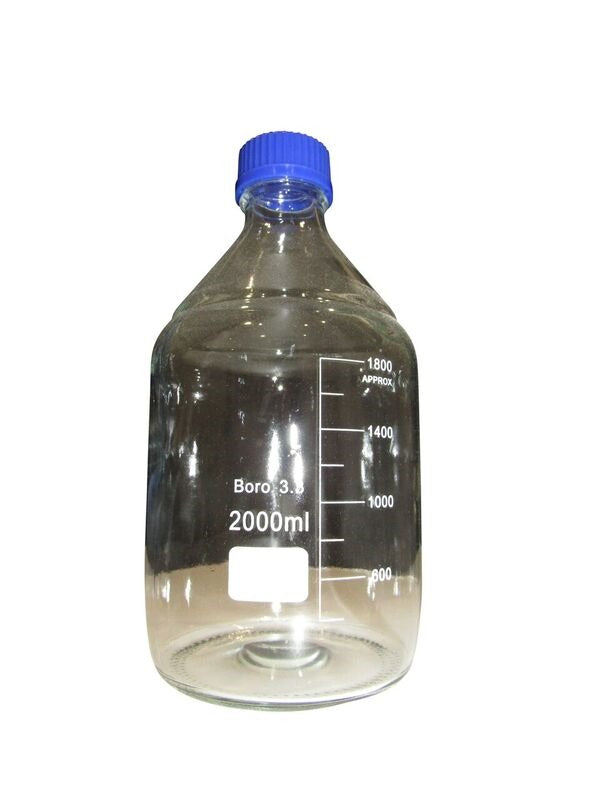 Chemistry ~ 2000mL Reagent Bottle (3.3 Borosilicate Glass)