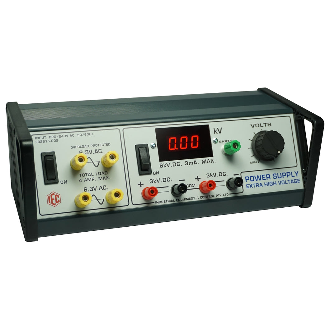 Power Supply ~ Variable Extremely High Voltage 0-6000V.DC/3mA DIGITAL METER 2 x 6.3V.AC